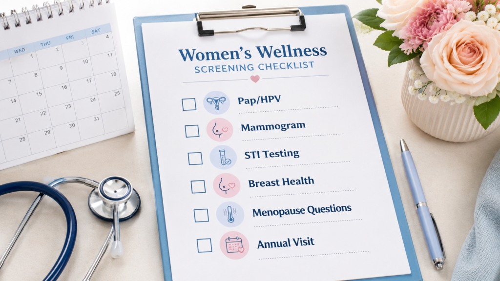 screenings do I need this year OB-GYN preventive care visit