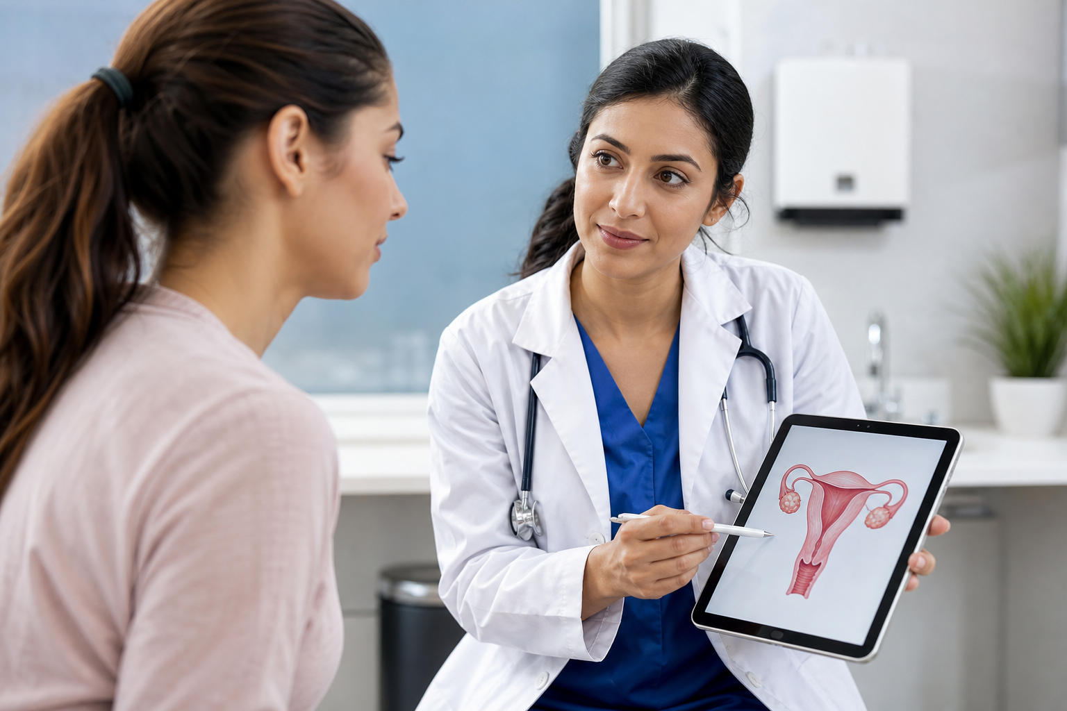 Vaginal infection guide: A doctor discussing intimate health with a patient at Comprehensive OBGYN.